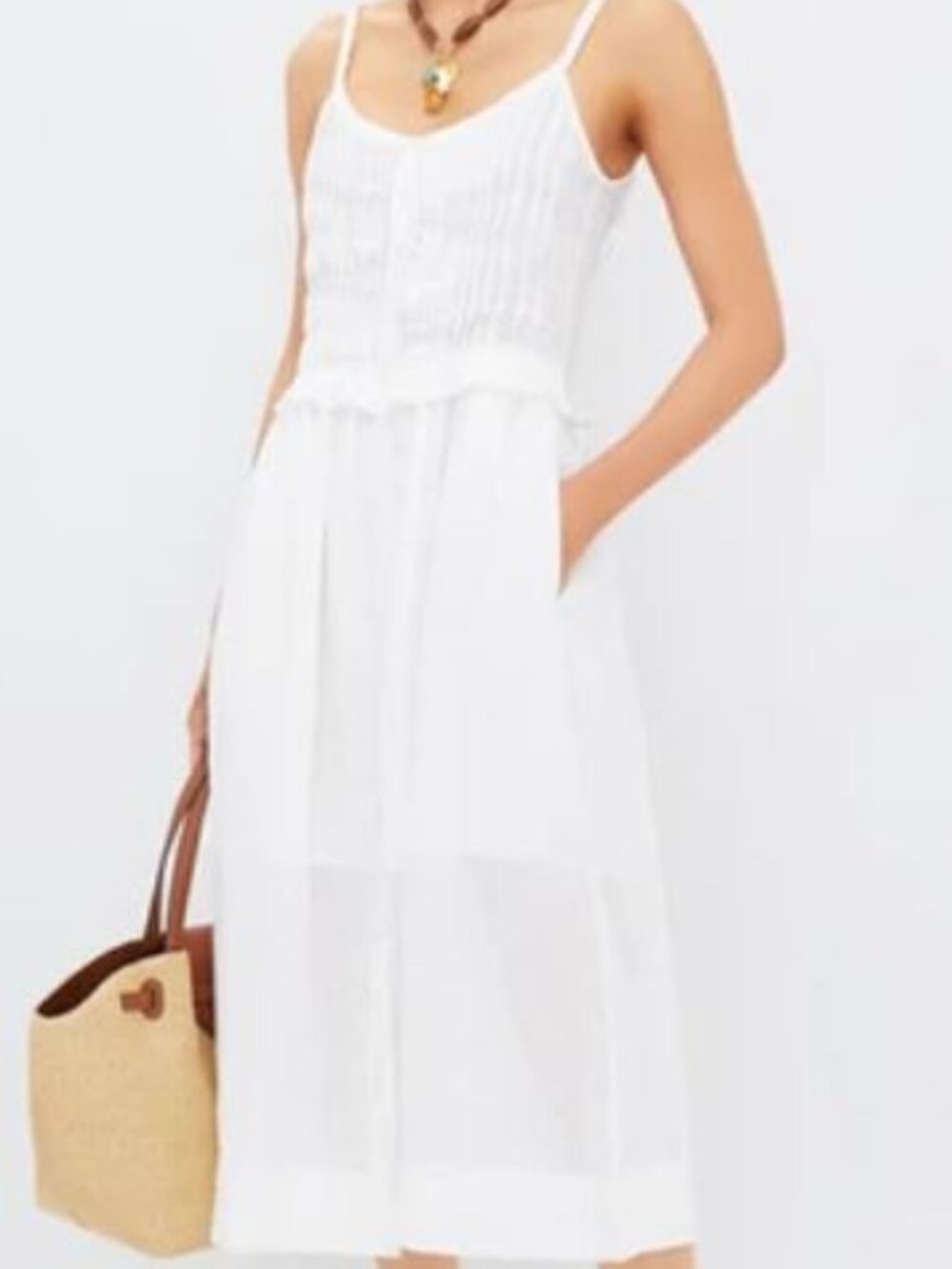 SEA NEW YORK Pearl Zora Solid Tank Button Down Dress Size Small VG Condition